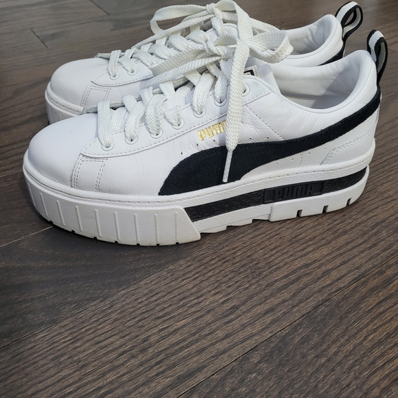 Puma Shoes - Puma White and Black Platform Sneakers